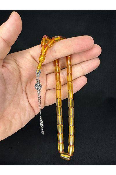 Anemore Collection Special Gift for Lover - Fire Amber Prayer Beads, Yellow Color, Cutout, 10.5Mmx6.5Mm H-1659