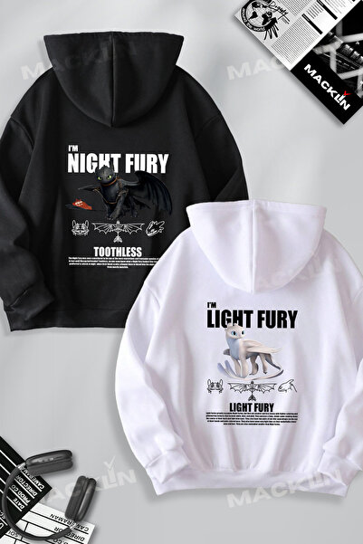 darkopia Sevgili Çift Kombini Light & Night Fury Sırt Baskılı Özel Tasarım Ka...
