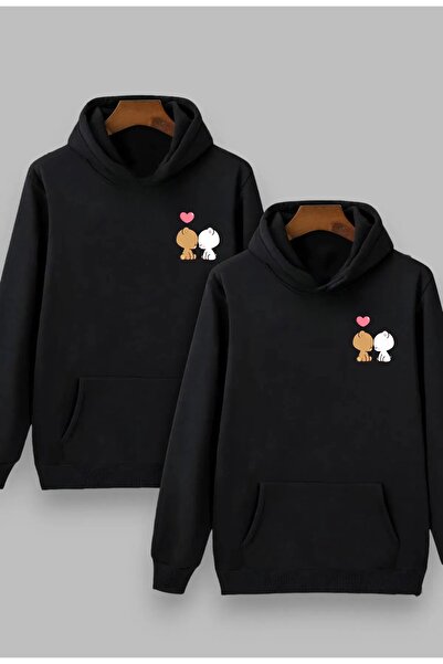 Baxia Sevgili Kombini 2li Set Sevgililer Günü Hediyesi Oversize Hoodie