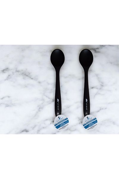 IVORY Pack of 2' Fireproof Non-Stick Large Silicone Spoons