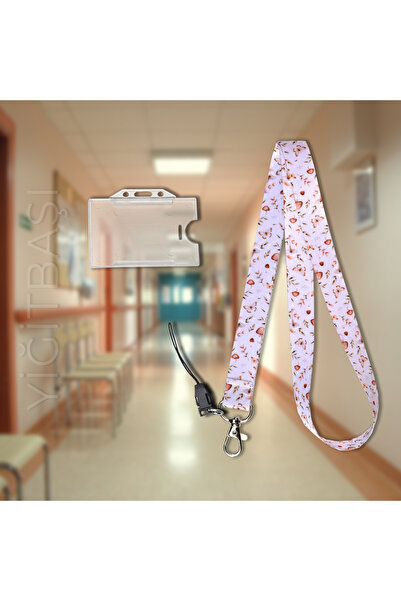 YİĞİTBAŞI Kelebek Mantar Desen Boyun İpi Ve Telefon Askısı Okul ,hastane , BO...