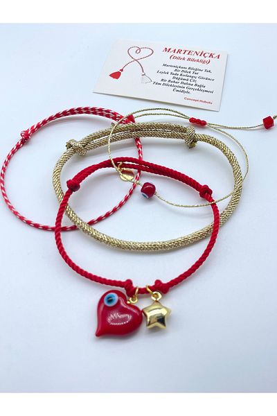 Concept HuBuTU Martenchanka Card Gelatin Gift Murano Beaded Wish and Luck Bracelet Set