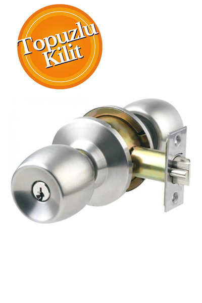 HOBİDABİ Topuzlu Kapı Kilidi Kolu Amerikan Gri Saten Oda Kilitli Kol Otel Tipi 1 Adet