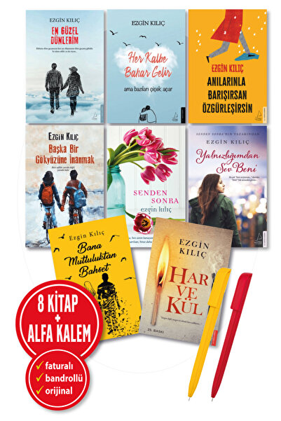 Destek Yayınları Alfa Kalem+ Ezgin Kılıç 8 Kitap Set(Her Kalbe Bahar Gelir+En...