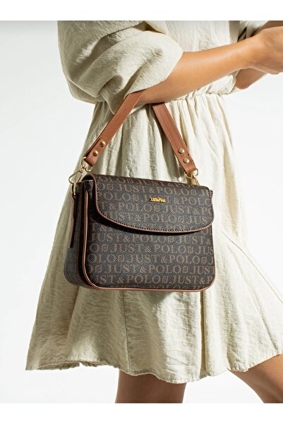 Just Polo حقيبة كتف وحقيبة كروس للنساء مكونة من 4 أقسام TYCET02197