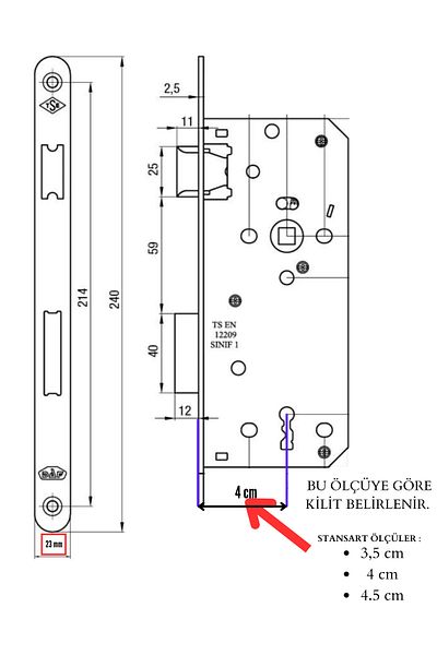 HOBİDABİ Nickel Oval Daf Silent Room Lock - Interior Room Door 524.40