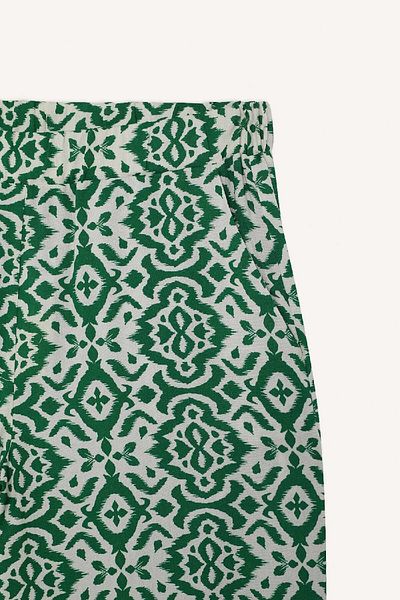 DeFacto Regular Fit Wide Loose Leg Patterned Palazzo Trousers D4631Ax25Sp