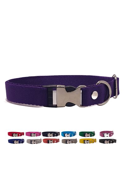Pompiti Comfortable Adjustable Purple Collar for Small/Large Dogs - 2cm Most Size Collar