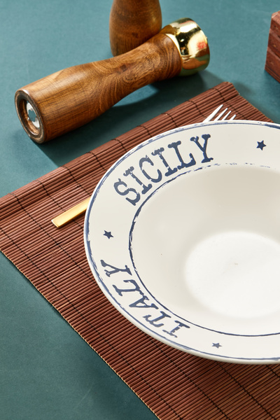 EMBazaar Pasta, Salad Plate 26 Cm, Pit Plate, Pasta Presentation Plate