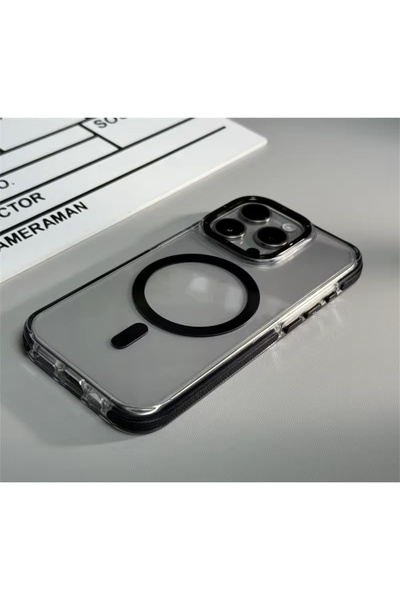 DGN İphone 14 Pro Uyumlu Kılıf Magsafe Özellikli Kamera Çerçeve Korumalı Darb...
