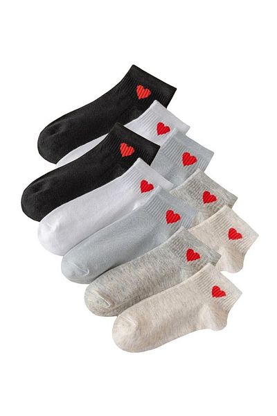 WORTHY SOCKS Чифт от 5 чорапи до глезена с шарка на сърце, 5 чифта