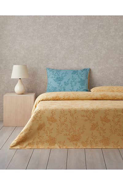 English Home Set cuvertură de pilota dublă din bumbac Natures Palette 200x220 cm Muștar-verde