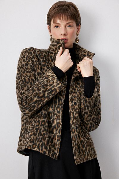 Touché Privé Jachetă cu imprimeu leopard