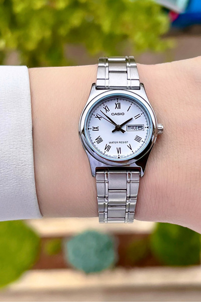 Casio Silver Color Women's Wristwatch with White Cord