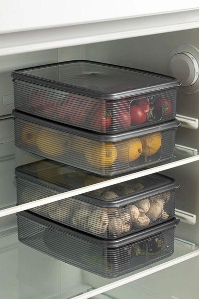 BRAMBLE LIFE 3 Pieces Anthracite 3.5 Lt Leakproof Rectangular Display Storage Set