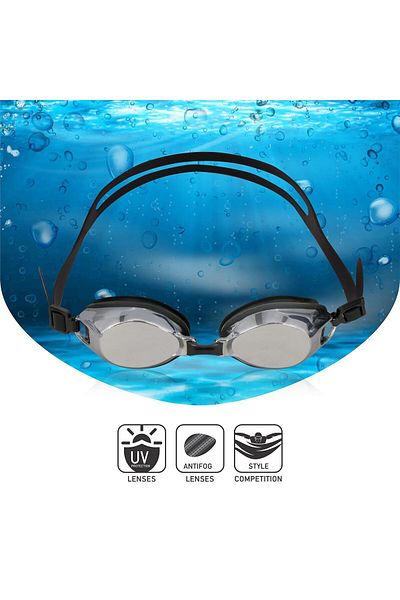 Nivia نظارات السباحة 4088 Vulcan (أسود)