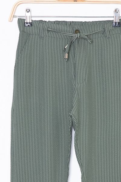 Cansın Mini Green Lace-Up Waist Double Leg Boys Jogger Pants 20071