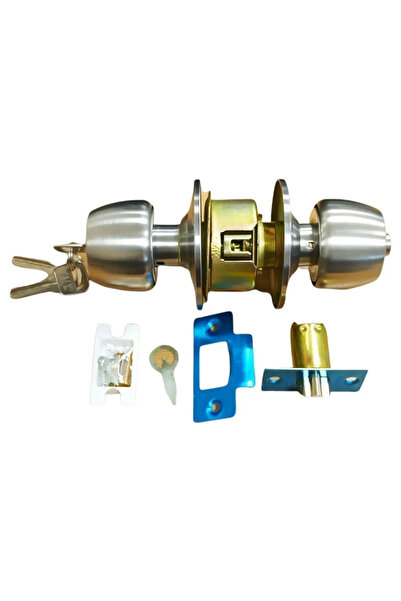 HOBİDABİ A Quality Knob Door Lock Handle American Gray Satin Room Lock Handle Hotel Type 3 Pieces