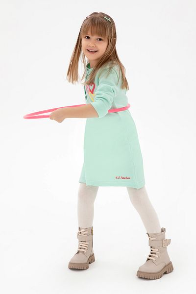 U.S. Polo Assn. Girl's Water Green Knitwear Dress 50297180 -Vr048