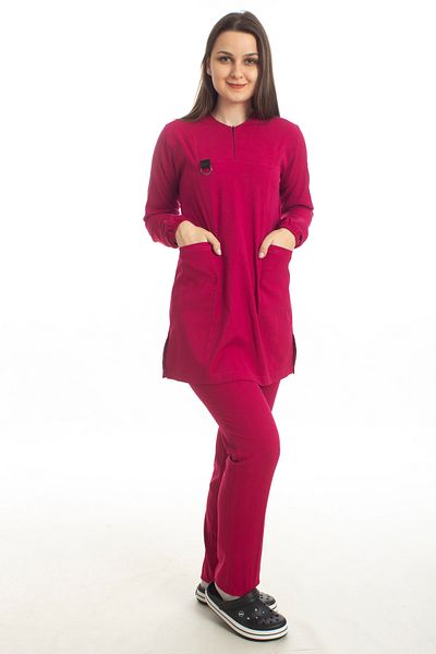 Simirna Üniforma Premium Lycra Cherry Rotten - Nurse & Doctor Scrubs & Uniform Suit