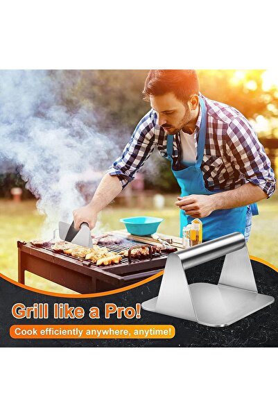 mastergold Stainless Steel Burger Press for Griddle, Burger Smasher, Professional Griddle Accessories