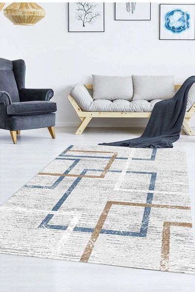 armolin Geometrik Desenli Lastikli Halı Örtüsü (Süngerli) HOarm-511