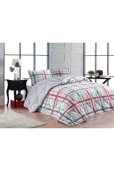 Merinos Double Boris Red Ecru Comforter Quilt Set