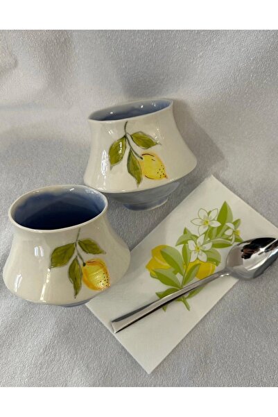 Tasarım Limon desenli Porselen bardak