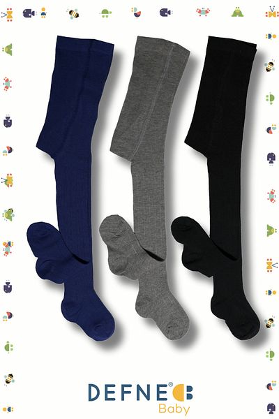 Defne Baby 3 Pieces of Cotton Girls and Baby Pantyhose