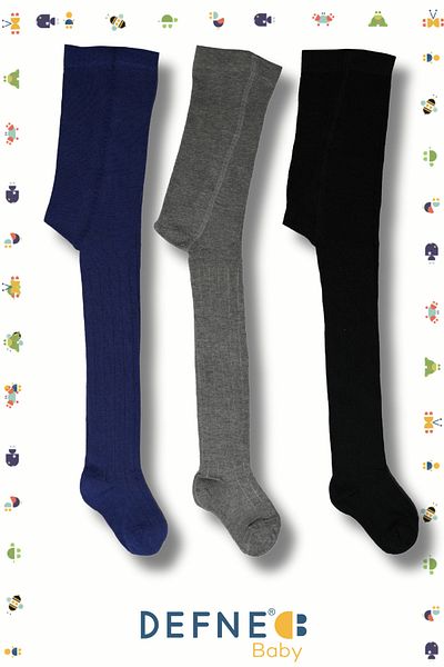 Defne Baby 3 Pieces of Cotton Girls and Baby Pantyhose