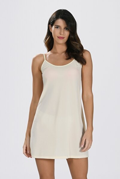 NBB -desensiz klasik kesim ince askılı elbise jüpon