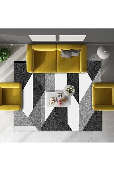 armolin Husă de covoare elastică cu aspect de catifea cu model asimetric în tonuri de gri (Fără BĂNGĂ) SZZ-1142