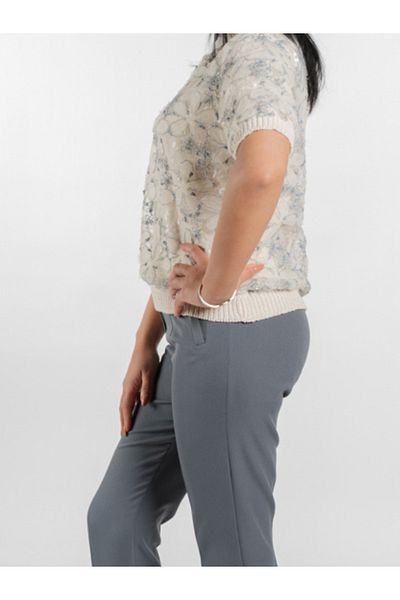ZARİFSTORE Wool blouse with organza rose detail