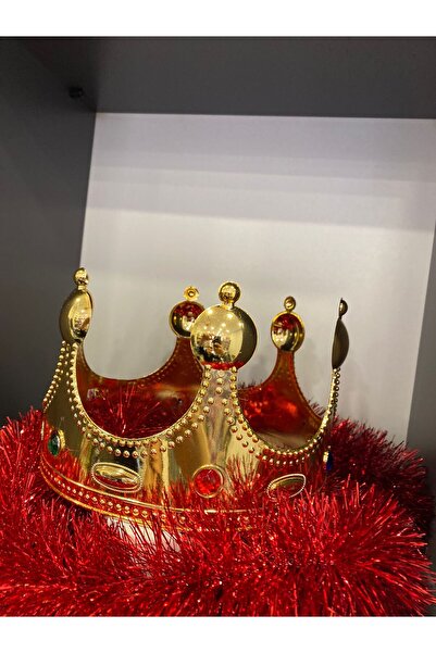 ikm balon KRAL TACI DEKORATİF TAÇ METALİK GOLD RENK