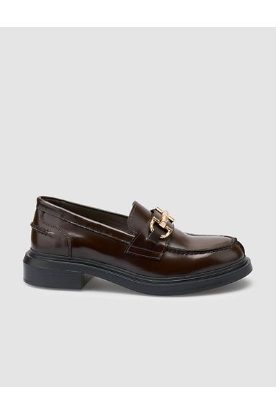 Cabani 100% Genuine Leather Brown Women's Casual Shoes
