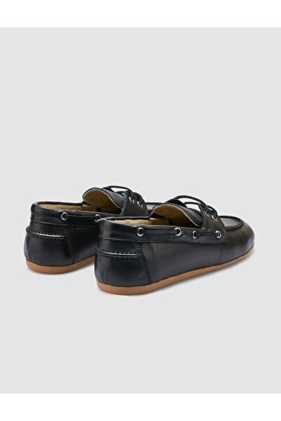 Cabani %100 Hakiki Deri Siyah Kadın Loafer