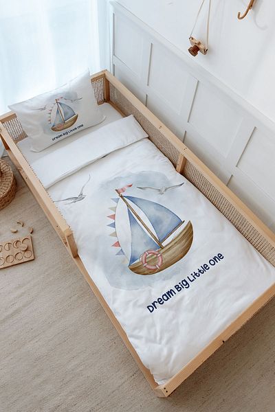 Tuğba Kuğu Children's Duvet Cover Set for Montessori - Little Sailor (100X200)