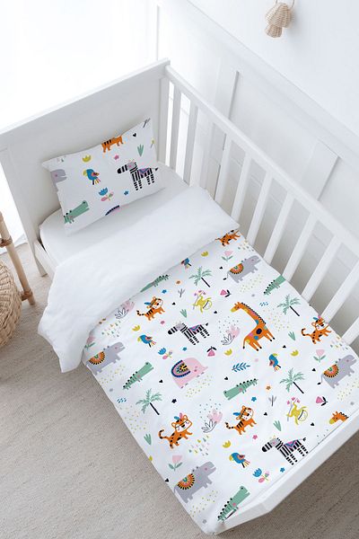Tuğba Kuğu Colorful Geometric Animal Baby Duvet Cover Set - Iconic Series (100X150)