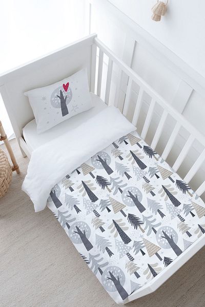 Tuğba Kuğu Baby Size Duvet Cover Set (100X150) - Iconic Series - Winter Pines