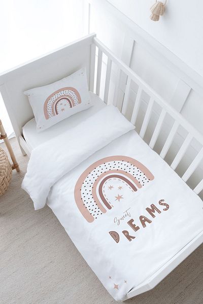 Tuğba Kuğu Iconic Series - Salmon Star Baby Size Duvet Cover Set (100X150)