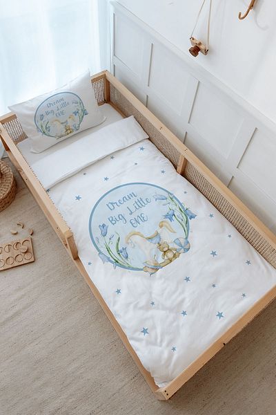 Tuğba Kuğu Montessori Blue Duvet Cover Set - Baby Series (100X200)