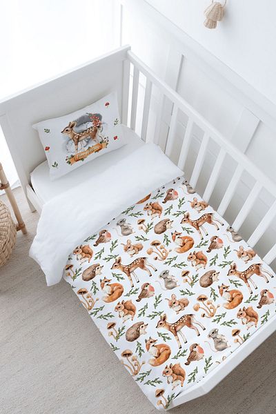 Tuğba Kuğu Autumn Forest Animals Iconic Series - Baby Size Duvet Cover Set (100X150)