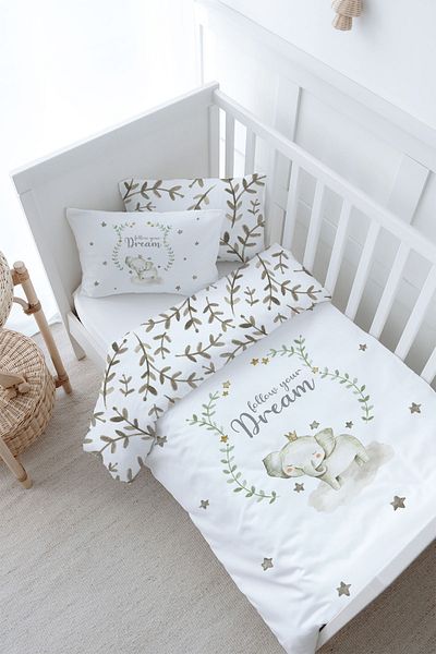 Tuğba Kuğu Baby Series Duvet Cover Set - 100X150 Damask Filli