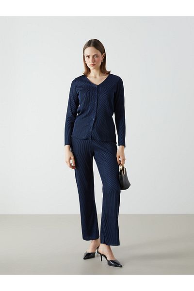 LC Waikiki Elastic Waist Textured Women's Trousers
