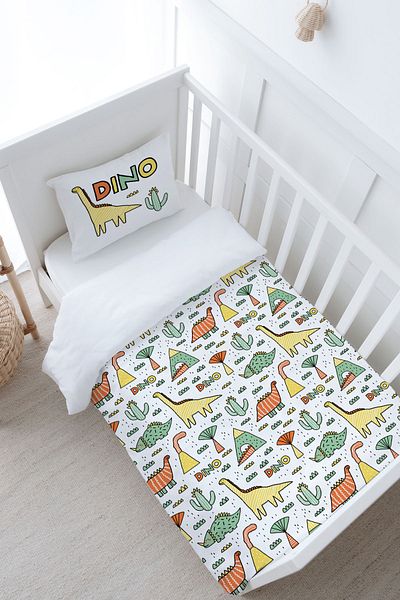 Tuğba Kuğu Pure Baby Dino and Cacti Duvet Cover Set - 100X150