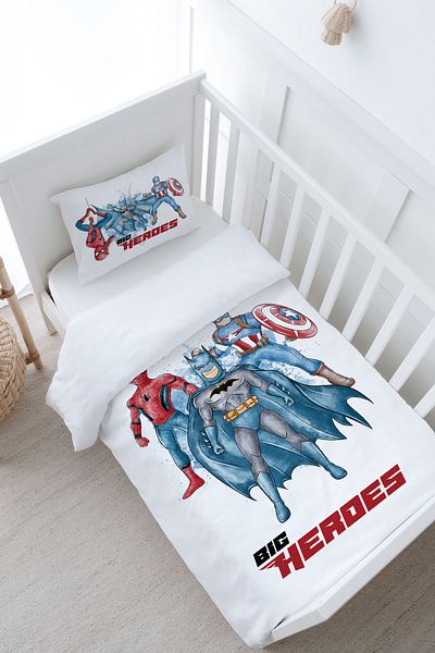 Tuğba Kuğu Super Heroes Baby Duvet Cover Set - Cartoon Series (100X150)