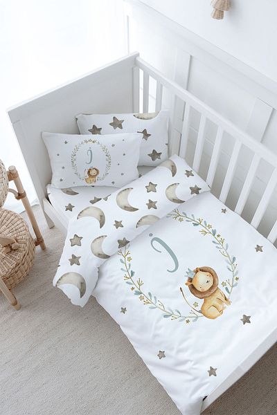 Tuğba Kuğu Little Lion Series Baby Size Duvet Cover Set - Letter I (100X150)