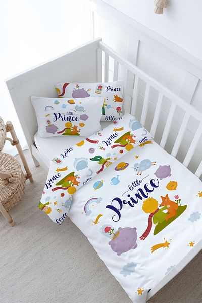 Tuğba Kuğu 100X150 Duvet Cover Set for Baby Series - Little Prince and Fox