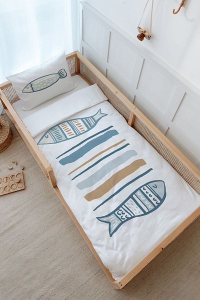 Tuğba Kuğu Pure Baby Montessori Duvet Cover Set - Baby Fish (100X200)
