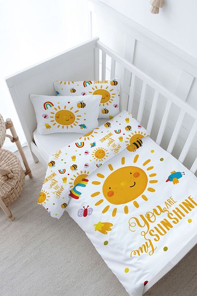 Tuğba Kuğu Pastel Güneş Baby Duvet Cover Set - 100X150, Baby Series